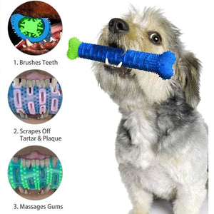 Puppy Brush Toothbrush Dog Chew Toy Stick Cleaning Massager Pet Teeth Cleaning Toys Multifunctional Silicone Doggy Dental Care
