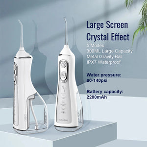 Portable Water Flosser Dental Oral Irrigator Pick 5 Modes 360° Rotated Jet For Cleaning Teeth Thread Floss Mouth Washing Machine