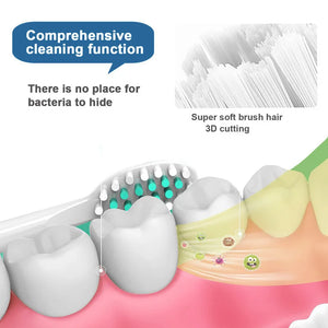 Ultrasonic Electric Toothbrush for Adults Timer Teeth Automatic Vibrator Sonic Brush Whitening IPX7 Waterproof 4 Brush Heads