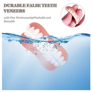 Smile Teeth Fake Braces Lower and Upper Fake Teeth Veneer Silica Gel False Teeth Removable Denture Oral Care Dentistry Veneer