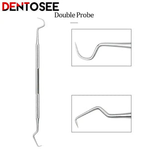 Dentist Clean Tools Dental Mirror Double Probe /sickle /hoe Tooth Cleaner Stainless Steel Dental Tool Products Oral Care Kit