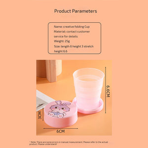 Portable Cup Excellent Material Portable Mouthwash Cup Blue Cartoon Retractable Cup Durable Foldable Mouthwash Cup Easy To Carry