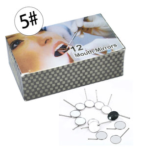 12Pcs/set Dental Mouth Mirror Reflector Dentist Equipment Stainless Steel Dental Mouth Mirror Oral Care Tool Set Kit