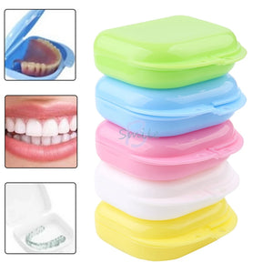 5pcs multicolor Fake Teeth Orthodontic Case Dental Storage Box Mouth Guard Plastic Denture Case dental Oral Supply box hot sale