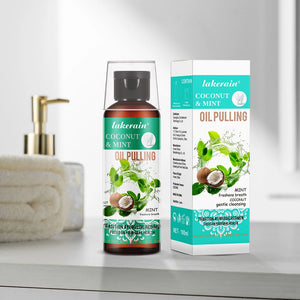60/100/200/250ml Coconut Mint Pulling Oil Mouthwash Alcohol-free Teeth Whitening Fresh Oral Breath Tongue Scraper Set Mouth Heal