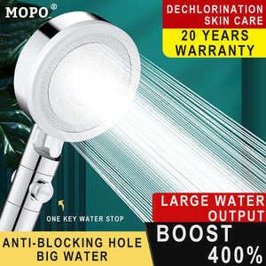 High Pressure Shower Head 6 Modes Adjustable Bathroom Filter Shower One-key Stop Water Bathroom Accessories Toothbrushes Heads