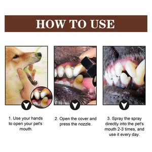 NEW Pet Tooth Cleaning Spray Dogs Remove Bad Breath Freshener Cats Oral Cleaning Dental Care Deodorization Spray Pet Supplies