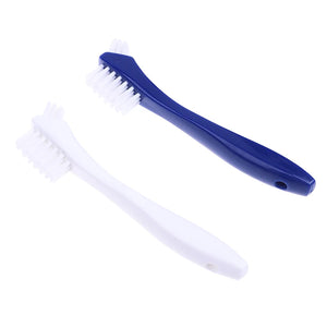 Denture Toothbrush Hard/Soft Double Bristle for False Teeth Brush Superb Total Cleaning