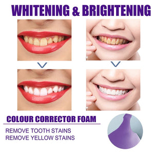 30ml New V34 Tooth Cleansing Mousse Purple Bottled Press Toothpaste Refreshes Breath Remove Stains Reduce Yellowing Oral Care