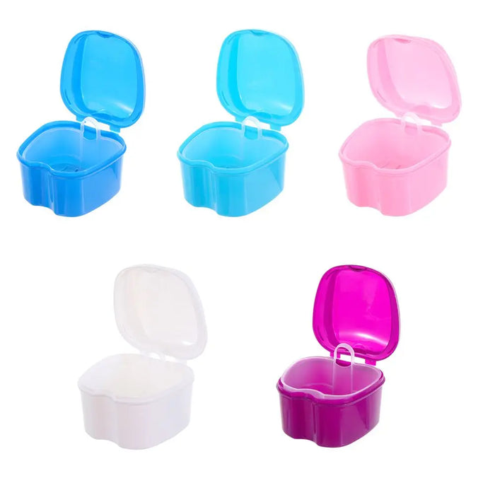 Container Storage False Teeth With Hanging Net Rinsing Basket Oral Hygience Denture Box Case Health Care Product