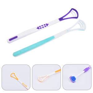 Random 1pcs Tongue Brush Professional Plastic Tongue Tounge Cleaner Scraper Care