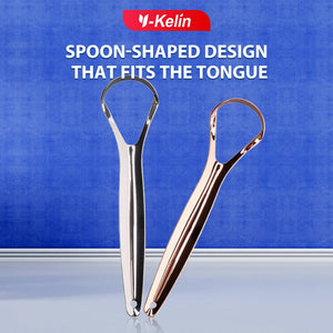 Y-Kelin Hot Sale Stainless Steel Tongue Scraper Metal  Cleaner Reusable & Eco-friendly Brush Fresh Breath Oral Care