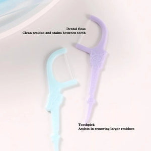 50pcs Sanrio Floss Toothpick Set Colorful Fruit Flavor Dental Floss Pick Portable Toothpick Floss Teeth Cleaner With Storage Box
