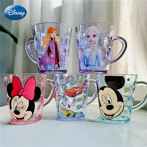 Disney Stitch Mickey Minnie Mouse Cartoon Cups Drink Water Crystal Cup Anime Figure Frozen Elsa Mouthwash Cup Kids Milk Mug Cup