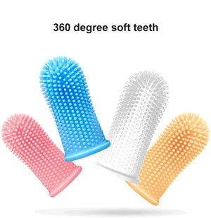 Dog Super Soft Pet Finger Toothbrush Teeth Cleaning Bad Breath Care Nontoxic Silicone Tooth Brush Tool Dog Cat Cleaning Supplies