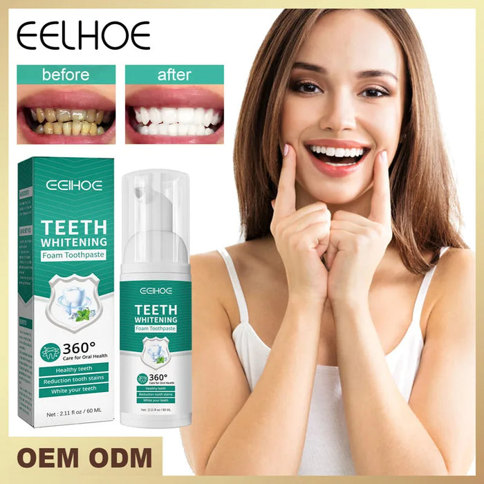 60ml Teeth Whitening Cleaning Mousse Repair Caries Freshens Oral Cleaning Breath Remove Tooth Stain Gingival Dental Care Essence