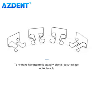 4PCS/Box AZDENT Dental Orthodontic Clip Cotton Roll Holder Sterilizable Stainless Autoclavable Dentistry Lab Supplies Tools for