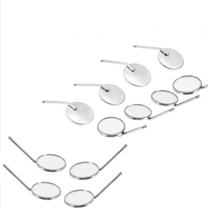 12Pcs/set Dental Mouth Mirror Reflector Dentist Equipment Stainless Steel Dental Mouth Mirror Oral Care Tool Set Kit