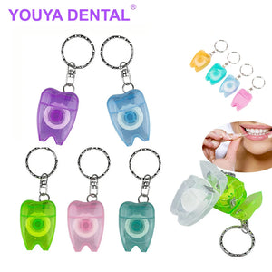 30pcs 15M Dental Floss Keychain Oral Care Flosser Teeth Cleaning Pick Oral Hygiene Health Clean Wire Portable Dental Floss Gifts