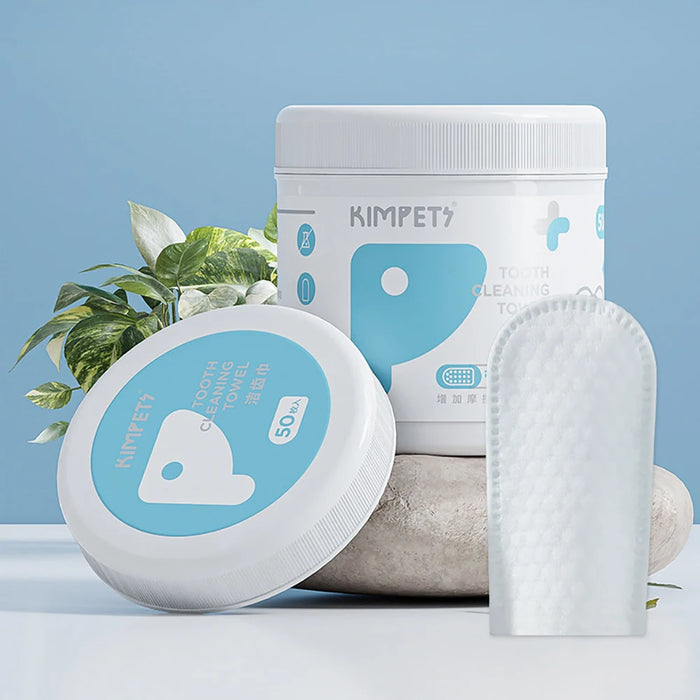 MADDEN Pet Dental Wipe 1 Box/50 Tablets Cat Dental Cleaning Care Natural Plant Extract Non-Woven Finger Cleaning Wipes Dog