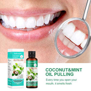60/100/200/250ml Coconut Mint Pulling Oil Mouthwash Alcohol-free Teeth Whitening Fresh Oral Breath Tongue Scraper Set Mouth Heal