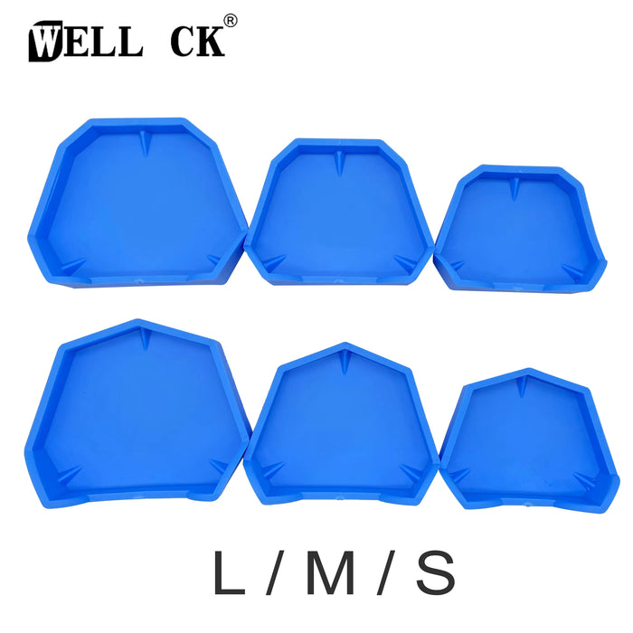 2Pcs 3 Sizes Dental Model Base Set Dental Mold Plaster Base Denture Tray Oral Hygiene Care Dental Lab Former Base Kit dental lab