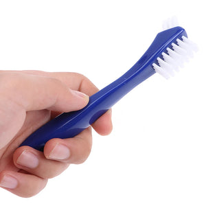 Denture Toothbrush Hard/Soft Double Bristle for False Teeth Brush Superb Total Cleaning