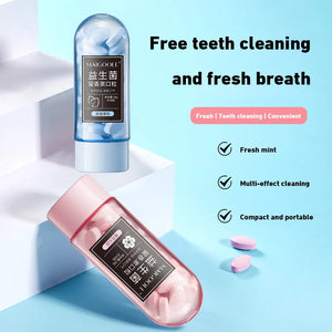 Probiotic Solid Toothpaste Mouth Freshener Oral Remove Odor Breath Lasting Oral Fresh White peach Morning Sun Mint 30 Capsules