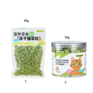 Grass Catnips Cat Chews Cat Dental Care Chewing Snacks Cat Teeth Cleaning Freeze Dried Cat Hairball Control Treats