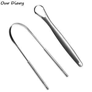 Hot sale 1/2 Pcs Tongue Scraper Stainless Steel Tongue Cleaner Bad Breath Removal Oral Care Tools