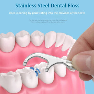 Metal Toothpicks Set Tooth Cleaning Interdental Brush Teeth Tartar Remover Reusable Dental Floss Tooth Pick Oral Hygiene Care