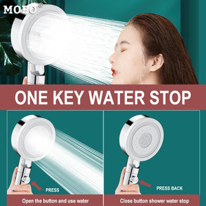 High Pressure Shower Head 6 Modes Adjustable Bathroom Filter Shower One-key Stop Water Bathroom Accessories Toothbrushes Heads
