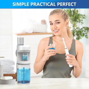 Automatic Mouthwash Dispenser for Bathroom 550ml Super Adhesive Wall Mounted Mouth Wash Container Touchless with Magnetic Cups