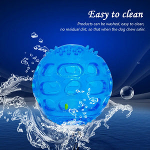 Pet Dog Puppy Sounding Toy Squeaky Tooth Cleaning Ball Playing Pet Teeth Chew Rubber Toy Float Funny Pet Dental Care Accessories