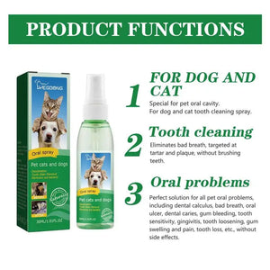 Dog Teeth Cleaning Spray Dog Dental Spray For Healthy Dog Teeth 30ml Dog Breath Freshener To Eliminate Bad Dog Breath & Bad Cat
