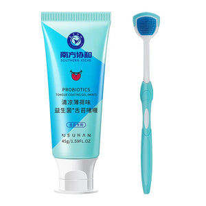 Tongue Scraper and Coating Cleaning Gel Fresh Remove Odor To Cleaner for Bad Breath Cleaning Products for Tongue Cleaning