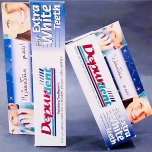 Depurdent Extra White Teeth Professional Whitening, Polishing Tartar Stain Removal Toothpaste, Whiter Teeth Freshens Breath 50g