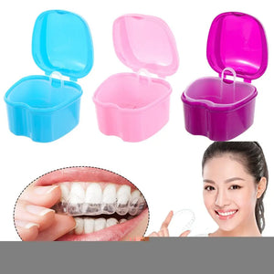 Container Storage False Teeth With Hanging Net Rinsing Basket Oral Hygience Denture Box Case Health Care Product