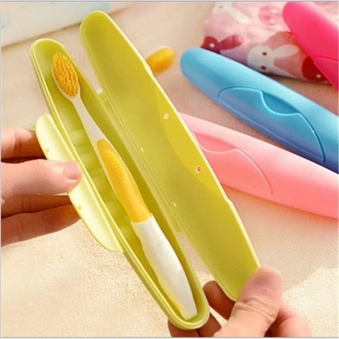 1 Pcs Household Pure Color Tooth Brush Storage Box Travel Portable Toothbrush Tableware Fork Spoons Protect Container Case Tools