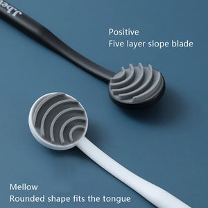 Double SideTongue Scraper Copper Oral Cleaner Brush Fresh Breath Cleaning Coated Tongue Toothbrush Oral Hygiene Care Tools 1pcs
