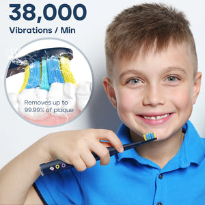 Seago Kids Electric Toothbrush for 6+Years 5 Modes Rechargeable IPX7 Waterproof Power Sonic Toothbrush Replacement Head SG-2303