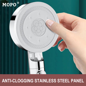 High Pressure Shower Head 6 Modes Adjustable Bathroom Filter Shower One-key Stop Water Bathroom Accessories Toothbrushes Heads