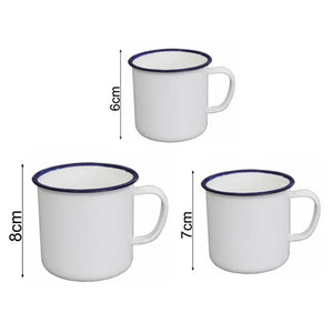 Enamel Water Mug Wide Opening Mouthwash Cup Non-sliding Base Drink Mug Anti-deform Kids Children Water Cup Outdoor Camping Cup