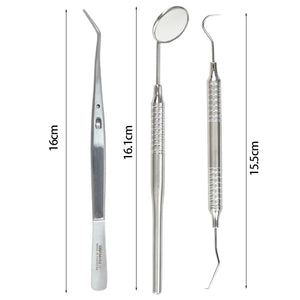 3Set Dental Stainless Steel Kit Oral Scope Cleaning Calculus Removal Scraper Oral Cleaning Care Plaque Cleaning Toolkit