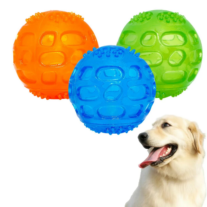 Pet Dog Puppy Sounding Toy Squeaky Tooth Cleaning Ball Playing Pet Teeth Chew Rubber Toy Float Funny Pet Dental Care Accessories