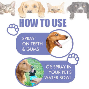 DogTeeth Cleaning Spray OralCare Cats Mouth Fresh RemoveTooth Freshener Deodorant Tartar Oral Stains Care Breath Pet Puppy Z7F0