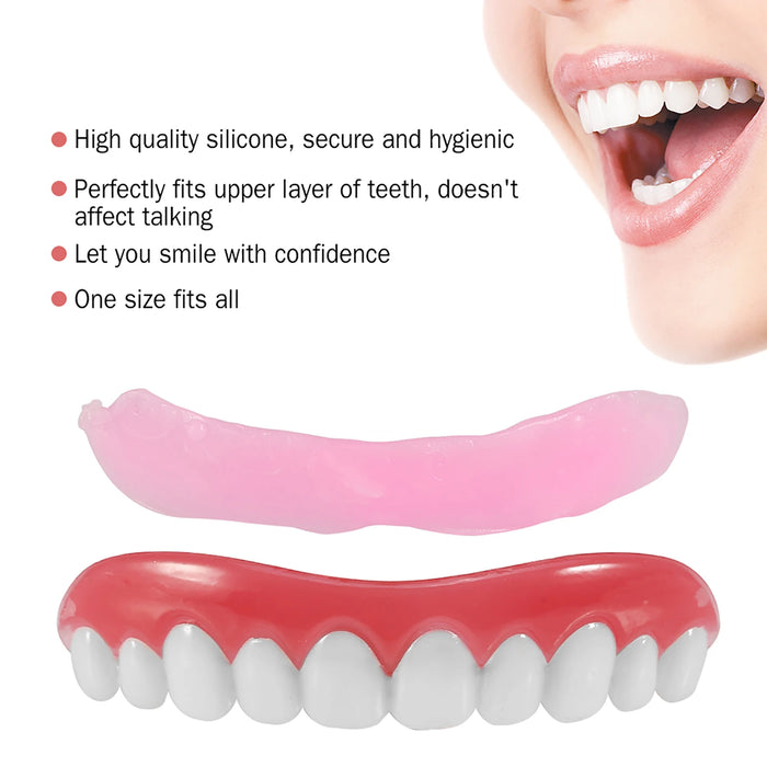 1Pc False Cosmetic Denture Teeth Veneer Upper Set Replacement Dental Tool Perfect Smile Comfort Fit Fake Teeth Oral Hygiene Care
