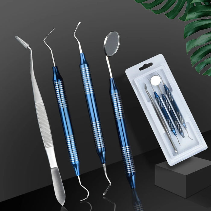3/4Pcs Dental Hygiene Tool Kit Instruments Dentist Tartar Scraper Scaler Calculus Plaque Remover Teeth Cleaning Oral Care Tool