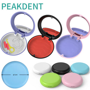 1Pcs Retainer Case Solid Orthodontic Mouth Guard Denture Mouthguard Box with Mirror Disassembly Oral Care Aligner Organizer