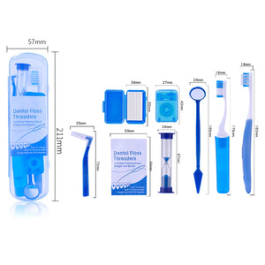 Dental Toothbrush Oral Care Kit Ties Brush Floss Cleaning Braces Orthodontic Mirror Interdental Brush Tools Supplies Set